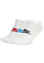 SKARPETY Nike Sportswear Everyday Essential No Show Socks 3 Pairs. Białe skarpetki Nike, bez wzorów, z materiału. Za 190.00 zł.