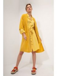 Josephine & Co Kardigan "Monica" w kolorze żółtym rozmiar: L. Żółte swetry Josephine & Co, l, bez wzorów, z wełny, bez ramiączek. Za 386.45 zł.