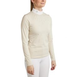 Damska koszulka polo do jazdy konnej z długim rękawem Montar MoEmilia. Brązowe t-shirty sportowe MONTAR, m, bez wzorów, z materiału, bez ramiączek, na fitness i siłownię. Za 348.00 zł.