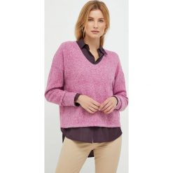Vero Moda sweter damski kolor różowy. Czerwone swetry Vero Moda, l, bez wzorów, bez ramiączek. Za 119.99 zł.