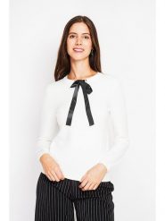 ASSUILI Sweter w kolorze białym rozmiar: 34. Białe swetry Assuili, bez wzorów, klasyczne, bez ramiączek. Za 104.99 zł.