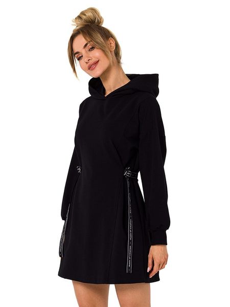 Made of emotion Sukienka w kolorze czarnym rozmiar: M. Czarne sukienki Made Of Emotion, m, bez wzorów, bez kołnierzyka, bez ramiączek, mini. Za 183.59 zł.