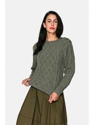 ASSUILI Kaszmirowy sweter w kolorze khaki rozmiar: 36. Brązowe swetry Assuili, bez wzorów, z kaszmiru, klasyczne, bez ramiączek. Za 132.67 zł.