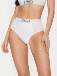 Versace Figi klasyczne z wysokim stanem 1013505 Biały. Białe figi Versace, bez wzorów, z bawełny, z podwyższonym stanem. Za 419.99 zł.