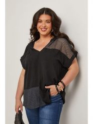 Curvy Lady Bluzka w kolorze czarnym rozmiar: 48/50. Czarne bluzki Curvy Lady, bez wzorów, klasyczne, bez kołnierzyka, bez ramiączek. Za 110.04 zł.