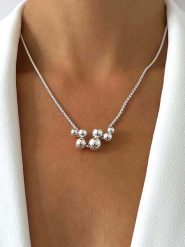 Eclat d'Argent Srebrny naszyjnik z elementem ozdobnym - dł. 40 cm rozmiar: onesize. Szare naszyjniki Eclat d'Argent, z materiału, srebrne. Za 274.99 zł.