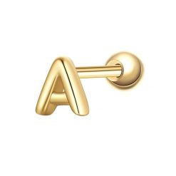 Glanzstücke München Piercing Litera A ze srebra próby 925 w kolorze zlotym Kolczyki 1 ct Damski. Żółte kolczyki Glanzstücke München, pozłacane. Za 110.49 zł.