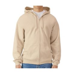 Bluza z kapturem i zamkiem błyskawicznym Gildan. Białe bluzy z kapturem GILDAN, s, bez wzorów, z dżerseju, z kapturem. Za 198.85 zł.