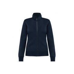 Damska kurtka ze szczotkowanego polaru Kariban. Niebieskie kurtki KARIBAN, bez wzorów, z polaru, bez kaptura. Za 218.00 zł.