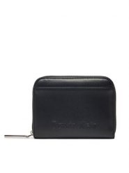 Calvin Klein Portfel Embossed Logo Medium Zip Around K60K612965 Czarny. Czarne portfele Calvin Klein, bez wzorów, ze skóry. Za 159.99 zł.