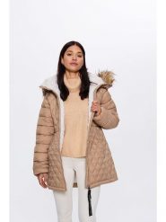 Bébé Kurtka zimowa w kolorze jasnobrązowym rozmiar: XL. Brązowe kurtki bebe, na zimę, xl, bez wzorów, z puchu, bez kaptura. Za 218.05 zł.