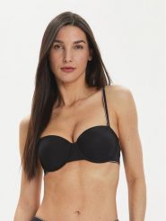 Tommy Hilfiger Biustonosz bardotka UW0UW04230 Czarny. Czarne biustonosze Tommy Hilfiger, bez wzorów, z syntetyku. Za 129.99 zł.