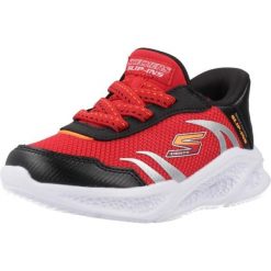Buty SKECHERS SLIP-INS METEOR LIGHTS Czerwony. Czerwone buty trekkingowe Skechers, bez wzorów, z syntetyku, bez zapięcia, trekkingowe. Za 237.99 zł.