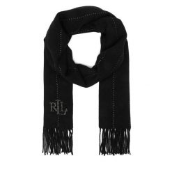Szalik LAUREN RALPH LAUREN. Czarne szaliki i kominy Lauren Ralph Lauren, bez wzorów. Za 519.99 zł.