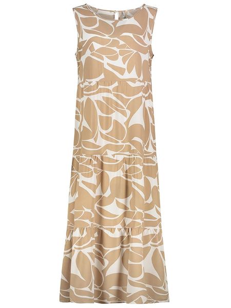 Sublevel Sukienka w kolorze jasnobrązowo-białym rozmiar: M. Białe sukienki Sublevel, na co dzień, m, bez wzorów, z wiskozy, klasyczne, bez kołnierzyka, bez ramiączek, maxi, proste. Za 65.38 zł.