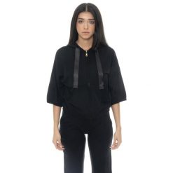 Bluza lekki z kaptur na co dzień na siłownię. Czarne bluzy LEONE 1947 APPAREL, bez wzorów, z bawełny, bez kaptura, na fitness i siłownię. W wyprzedaży za 164.19 zł.