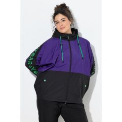 Damskie Kurtka funkcyjna kaptur oversize rękawy kimonowe. Fioletowe kurtki Ulla Popken, plus size, bez wzorów, z materiału, bez kaptura. Za 599.99 zł.