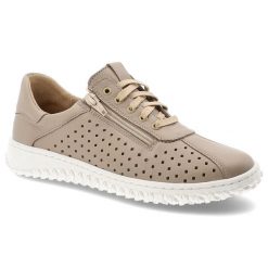 Półbuty damskie Wasak, ze skóry naturalnej licowej ażurowa cholewka zamek i sznurowanie lekka podeszwa, beżowe, 0812. Brązowe półbuty wsuwane Wasak, w ażurowe wzory, ze skóry, bez obcasa. Za 339.00 zł.