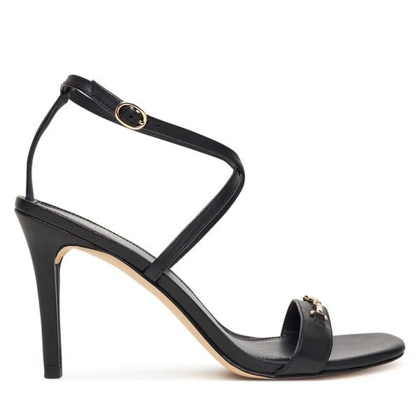 Sandały MICHAEL Michael Kors. Czarne sandały MICHAEL Michael Kors, bez wzorów, ze lnu, bez obcasa, na szpilce, bez zapięcia. Za 779.99 zł.