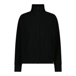 Kurtka damska z zamkiem i wysokim kołnierzem CMP. Czarne kurtki narciarskie CMP, na zimę, bez wzorów, z polaru, bez kaptura, narciarskie. Za 340.00 zł.