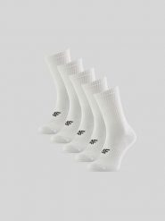 4F Skarpetki długie (5-pack) damskie - białe 35-38. Białe skarpetki 4f, bez wzorów, z bawełny. Za 69.99 zł.
