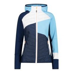 Damski hybrydowy polar z kapturem CMP. Niebieskie bluzy z polaru CMP, xs, bez wzorów, z polaru, trekkingowe. Za 378.00 zł.