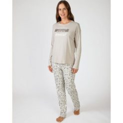 Piżama damska rozm. L P751256 – kolor beżowy. Brązowe piżamy Massana Homewear, l, bez wzorów, z bawełny, bez kołnierzyka, bez ramiączek, długie. Za 293.00 zł.