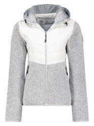 Geographical Norway Kurtka polarowa "Tilove" w kolorze szaro-białym rozmiar: L. Białe kurtki Geographical Norway, l, z aplikacjami, z materiału, bez kaptura. Za 202.50 zł.