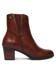Pikolinos Botki Zamora W0E-8628 Brązowy. Brązowe botki Pikolinos, bez wzorów, ze skóry, bez obcasa, na słupku, bez zapięcia. Za 759.99 zł.