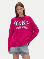 DKNY Sweter DJ4R0362 Różowy Regular Fit. Czerwone swetry DKNY, xs, bez wzorów, z syntetyku, bez ramiączek. Za 229.99 zł.