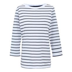 T-shirt Damski W Paski Baylette II. Białe t-shirty Regatta, xl, bez wzorów, casualowe, bez kołnierzyka, bez ramiączek. Za 69.99 zł.