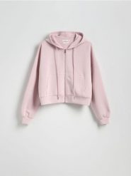 Rozpinana bluza z modalem - pastelowy róż. Czerwone bluzy Reserved, l, bez wzorów, z dzianiny, bez ramiączek, bez kaptura. W wyprzedaży za 99.99 zł.