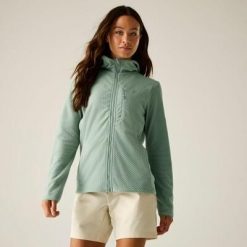 Damska bluza polarowa Switch Up Pro z kapturem i zamkiem błyskawicznym. Zielone bluzy z polaru Dare 2b, bez wzorów, z materiału. Za 349.99 zł.