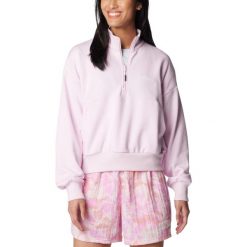 Bluza damska Columbia Marble Canyon French Terry Quarter Zip. Czerwone bluzy Columbia, xs, bez wzorów, z bawełny, bez kaptura, trekkingowe. Za 427.00 zł.