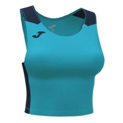 Tank top do biegania damski Joma Record II Crop top. Niebieskie topy Joma, s, bez wzorów, sportowe, bez kołnierzyka, bez ramiączek. Za 73.99 zł.