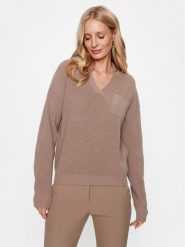 Peserico Sweter S99005F12 Beżowy Regular Fit. Brązowe swetry Peserico, s, bez wzorów, z wełny, bez ramiączek. Za 1,989.00 zł.