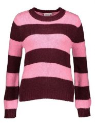 Vila Sweter "Polana" w kolorze różowo-bordowym rozmiar: M. Czerwone swetry Vila, m, bez wzorów, bez ramiączek. Za 104.64 zł.