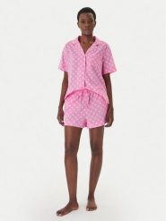 DKNY Piżama YI80108 Różowy Regular Fit. Czerwone piżamy DKNY, s, bez wzorów, z bawełny, bez kołnierzyka, bez ramiączek. Za 379.99 zł.