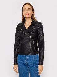 Noisy May Kurtka z imitacji skóry Rebel 27000741 Czarny Slim Fit. Czarne kurtki Noisy May, xl, bez wzorów, ze skóry, bez kaptura. Za 149.99 zł.