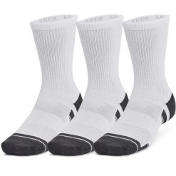 SKARPETY Under Armour Performance Tech 3-Pack Crew Socks, Dla obu płci. Białe skarpetki Under Armour, bez wzorów, z poliesteru. Za 190.00 zł.