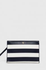 Lauren Ralph Lauren kopertówka skórzana kolor granatowy. Niebieskie kopertówki Lauren Ralph Lauren, bez wzorów, bez dodatków. Za 699.99 zł.