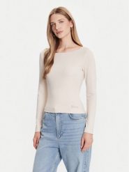 Guess Bluzka W5BP46 KCYV2 Beżowy Slim Fit. Brązowe bluzki Guess, xxl, z aplikacjami, z wiskozy, bez kołnierzyka, bez ramiączek. Za 167.70 zł.