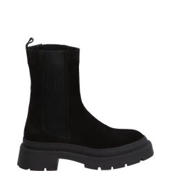 ZAMSZOWE WORKERY F3249 13 BLACK. Czarne botki Venezia, bez wzorów, ze skóry, bez obcasa, bez zapięcia. Za 339.00 zł.