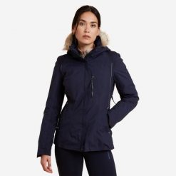 Second Life - Kurtka jeździecka damska Fouganza 580 ciepła. Niebieskie kurtki FOUGANZA, na jesień, l, bez wzorów, z futra, biznesowe, z kapturem. Za 259.00 zł.
