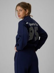 4F Bluza dresowa loose bez kaptura damska - granatowa L. Niebieskie bluzy bez kaptura 4f, l, bez wzorów, z bawełny, bez kaptura. Za 189.99 zł.