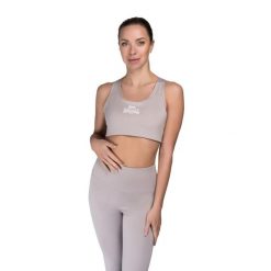 Biustonosz dla kobiet Lonsdale Wardour. Białe biustonosze sportowe Lonsdale, bez wzorów, do biegania. Za 148.00 zł.