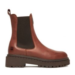 Sztyblety G-Star. Brązowe botki G-Star, bez wzorów, retro, bez obcasa, na płaskiej podeszwie, bez zapięcia. Za 383.99 zł.