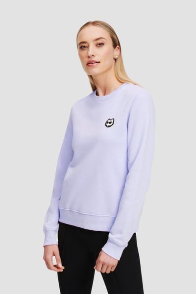 KARL LAGERFELD Lawendowa damska bluza Ikonik 2.0, Rozmiar S. Fioletowe bluzy KARL LAGERFELD, s, bez wzorów, z bawełny, eleganckie, bez ramiączek, bez kaptura. W wyprzedaży za 570.99 zł.