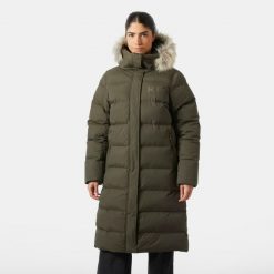 Parka dla kobiet Helly Hansen Aria. Zielone płaszcze Helly Hansen, na zimę, bez wzorów, eleganckie, bez kaptura. W wyprzedaży za 1,398.50 zł.