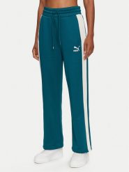 Puma Spodnie dresowe Iconic T7 627996 Zielony Straight Leg. Zielone spodnie dresowe Puma, bez wzorów, z bawełny. Za 179.99 zł.